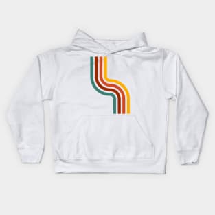 Retro Colorful Curvy Line Kids Hoodie